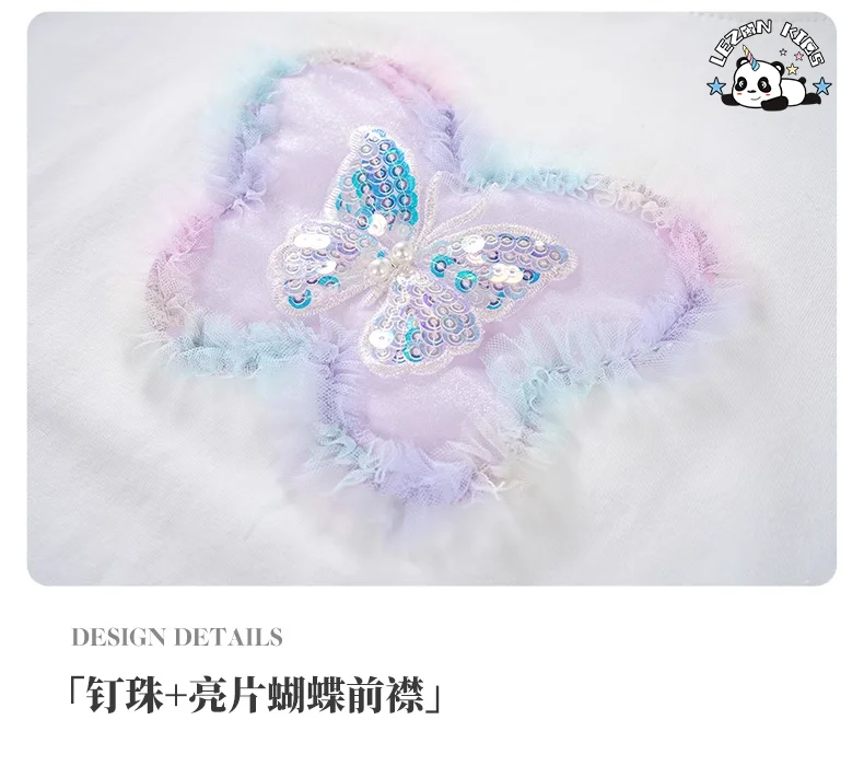 LEZONKIDS - 2024 Hot Sale Sequin Printed T-Shirt&skirt 2Pcs Little Girls Outfits Summer Girls Clothing Set